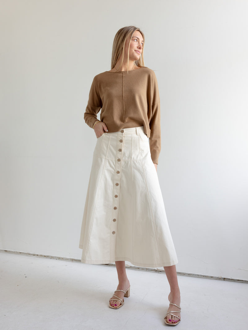 Taupe Midi Skirt