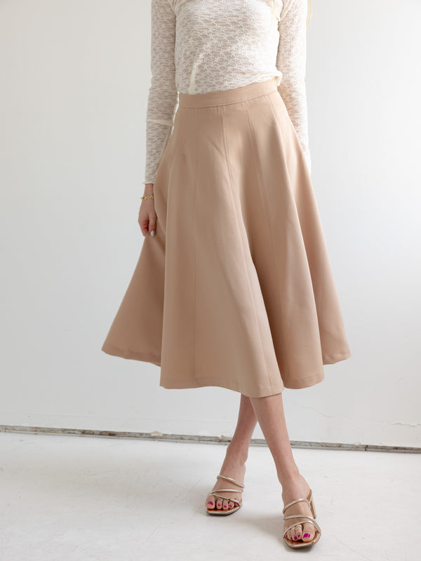 Camel Midi Skirt