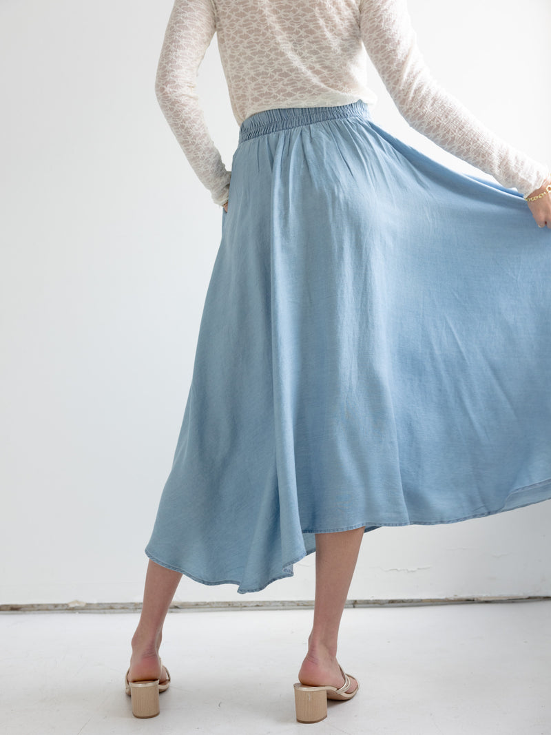 Tess Chambray Midi Skirt