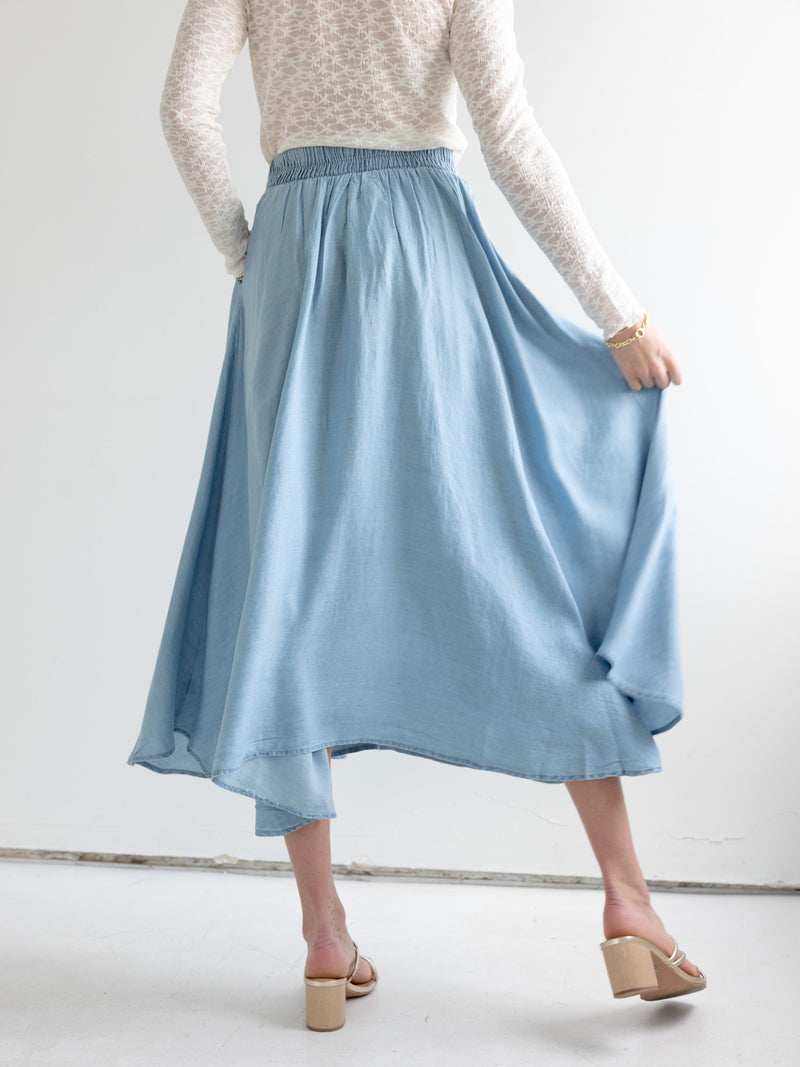 Tess Chambray Midi Skirt