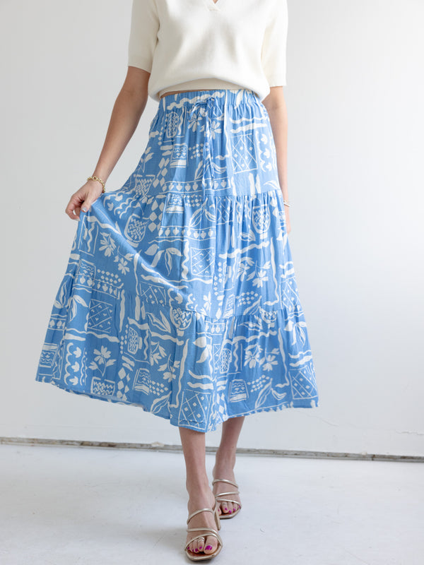 Athens Tiered Midi Skirt