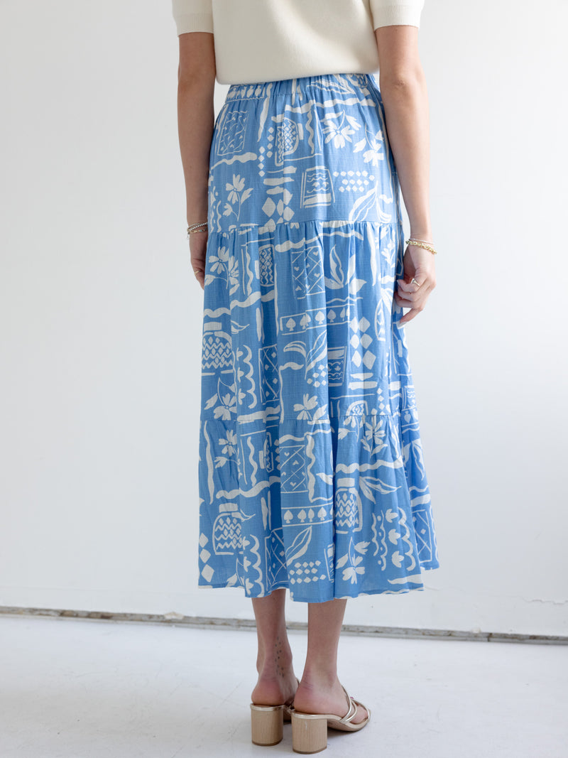 Athens Tiered Midi Skirt