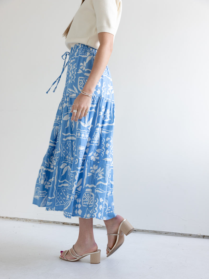 Athens Tiered Midi Skirt