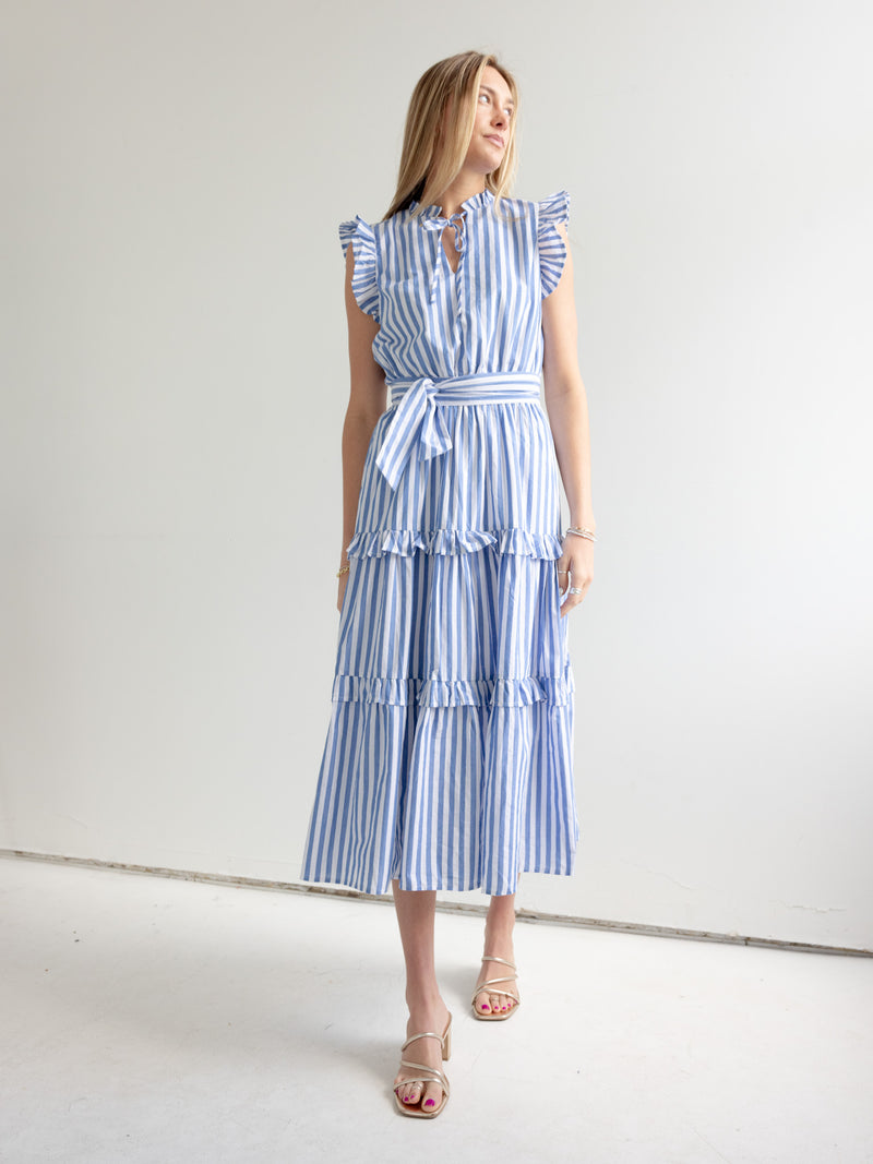 Everly Striped Midi Dress