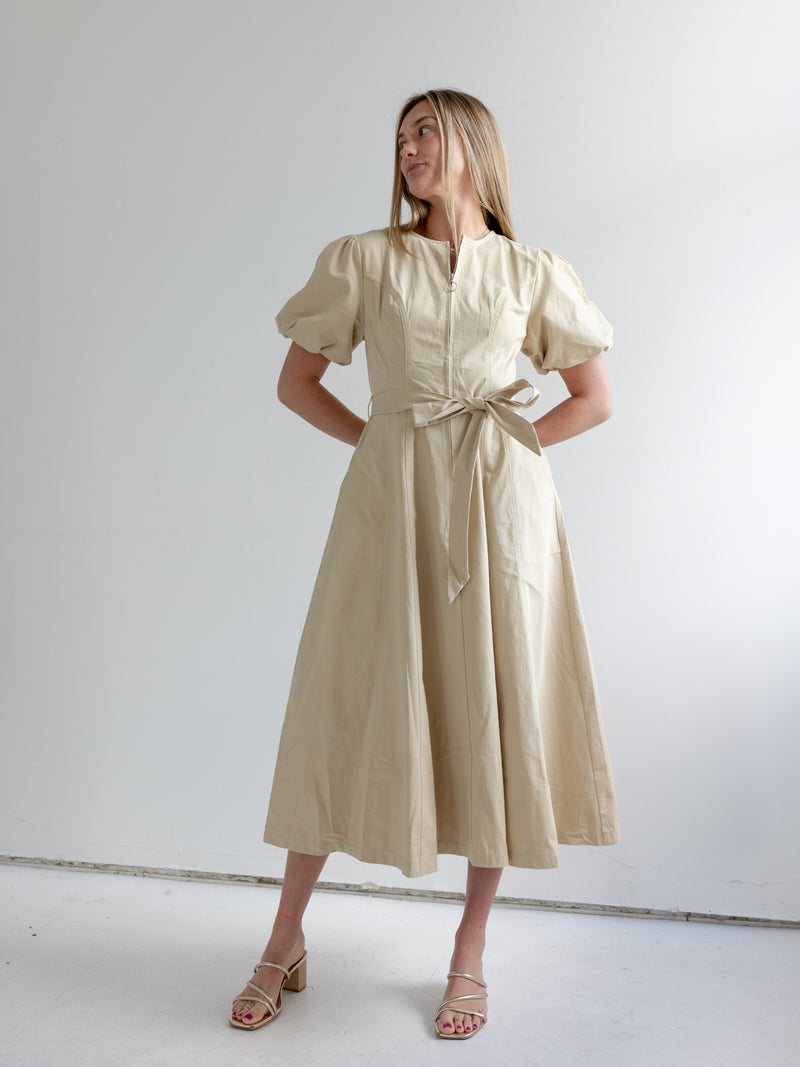 Hadley Woven Dress - Khaki