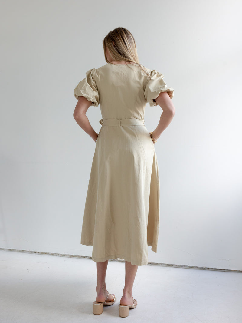 Hadley Woven Dress - Khaki