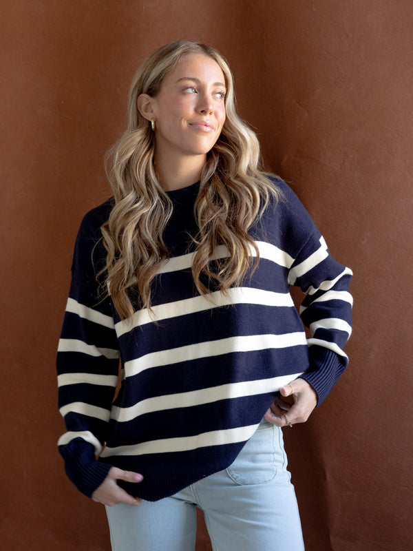 Cape Stripe Knit Navy