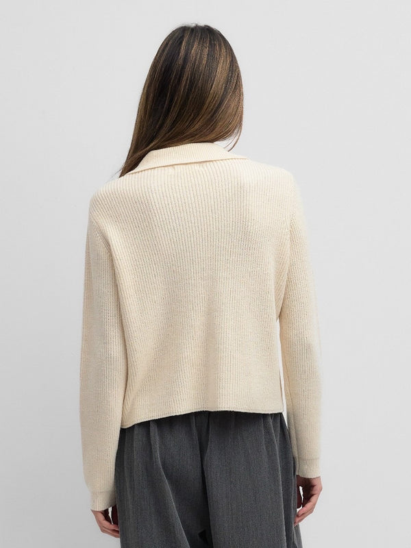 Michelle Button Sweater Ivory